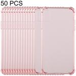 50 PCS 0.75mm Dropproof Transparent TPU Case for iPhone X / XS(Pink)