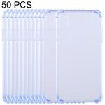 For iPhone X / XS 50pcs 0.75mm Dropproof Transparent TPU Case(Blue)