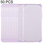 For iPhone XS Max 50 PCS 0.75mm Dropproof Transparent TPU Case (Purple)