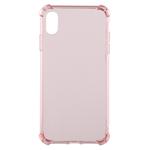 For iPhone XS Max 0.75mm Dropproof Transparent TPU Case (Pink)