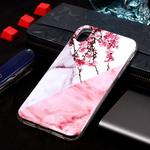 For iPhone XS Max Marble Pattern Soft TPU Case (Plum Blossom)
