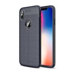 For iPhone XS Max Litchi Texture TPU Case(Navy Blue)