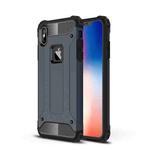 For iPhone XS Max TPU + PC Armor Combination Back Cover Case(Navy Blue)