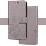 For iPhone XS Max Embossed Pattern PU + TPU Horizontal Flip Leather Case with Holder & Card Slots & Wallet (Grey)