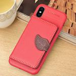 For iPhone XS Max Litchi Texture PU + TPU Horizontal Flip Leather Case with Holder & Card Slots & Wallet & Photo Frame (Red)