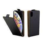 For iPhone XS Max Business Style Vertical Flip TPU Leather Case with Card Slot (Black)