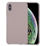 For iPhone XS Max Four Corners Full Coverage Liquid Silicone Protective Case Back Cover (Lavender Purple)