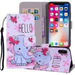 Butterfly Elephant Pattern Colored Drawing Horizontal Flip Leather Case for  iPhone XS Max  6.5 inch, with Holder & Card Slots & Wallet & Lanyard 