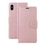 Silk Texture Horizontal Flip Leather Case for iPhone XS Max, with Holder & Card slots & Wallet & Photo Frame (Rose Gold)