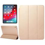 Horizontal Flip Solid Color Leather Case for iPad Pro 12.9 inch (2018), with Three-folding Holder & Wake-up / Sleep Function(Gold)