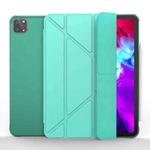 Multi-folding Shockproof TPU Protective Case for iPad Pro 11 inch (2018), with Holder & Pen Slot (Mint Green)