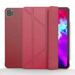 Multi-folding TPU Leather Tablet Case for iPad Pro 11 2022 / 2021 / 2020 / 2018 (Red)