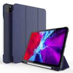 Three-folding Shockproof TPU Protective Case for iPad Pro 11 inch (2018) / (2020), with Holder & Pen Slot(Dark Blue)