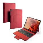 Colored Backlight Bluetooth Keyboard with Leather Flip Tablet Case for iPad Pro 12.9 (2018)(Red)