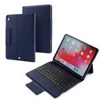 Colored Backlight Bluetooth Keyboard with Leather Flip Tablet Case for iPad Pro 11 (2018) (Blue)