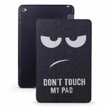 Angry Expression Pattern Horizontal Flip PU Leather Case for iPad Mini 2019, with Three-folding Holder & Honeycomb TPU Cover