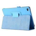 Litchi Texture Horizontal Flip PU Leather Protective Case with Holder for iPad Mini 2019 (Baby Blue)