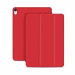 Horizontal Flip Ultra-thin Double-sided Clip Magnetic PU Leather Case for iPad Pro 12.9 inch (2018), with Three-folding Holder & Sleep / Wake-up Function(Red)