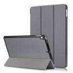 Custer Texture Horizontal Flip Leather Case for  iPad Air 2019 10.5 inch, with Three-folding Holder & Sleep / Wake-up Function (Grey)