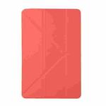 Honeycomb TPU Bottom Case Horizontal Deformation Flip Leather Case for iPad Mini 2019，with Holder (Red)