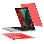Multi-function Ultra-thin Translucent Heat Dissipation Laptop PC Protective Case for MacBook Pro 13.3 inch, with Holder & Handle & Slip-resistant Feet(Red)