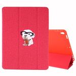 Embroidery Pattern Silk Texture Horizontal Flip Leather Case for iPad Air 2019 / Pro 10.5 inch, with Three-folding Holder & Sleep / Wake-up Function(Red)