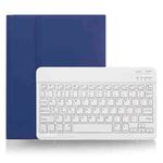 X-11B Skin Plain Texture Detachable Bluetooth Keyboard Tablet Case for iPad Pro 11 inch 2020 / 2018, with Pen Slot (Blue)