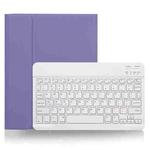 X-11B Skin Plain Texture Detachable Bluetooth Keyboard Tablet Case for iPad Pro 11 inch 2020 / 2018, with Pen Slot (Light Purple)