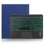 X-11BCS Skin Plain Texture Detachable Bluetooth Keyboard Tablet Case for iPad Pro 11 inch 2020 / 2018, with Touchpad & Pen Slot & Backlight (Blue)