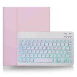 X-11BS Skin Plain Texture Detachable Bluetooth Keyboard Tablet Case for iPad Pro 11 inch 2020 / 2018, with Pen Slot & Backlight (Pink)