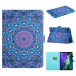 For iPad 11 Pro (2020) Painted Flower Totem Car Line TPU Horizontal Flip Leather Tablet Case with Holder & Card Slot & Sleep / Wake-up Function(Blue)