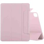 For iPad Air 13 2024 / Pro 12.9 2020 Double-sided Magnetic Flip PU Leather Tablet Case With Holder & Sleep / Wake-up Function(Rose Gold)