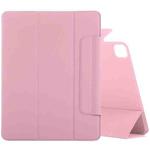 For iPad Air 13 2024 / 2025 / Pro 12.9 2020 Double-sided Magnetic Flip PU Leather Tablet Case With Holder & Sleep / Wake-up Function(Light Pink)