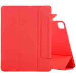 For iPad Pro 12.9 inch (2020) Horizontal Flip Ultra-thin Double-sided Clip Fixed Buckle Magnetic PU Leather Tablet Case With Three-folding Holder & Sleep / Wake-up Function(Red)