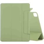 For iPad Pro 12.9 inch (2020) Horizontal Flip Ultra-thin Double-sided Clip Fixed Buckle Magnetic PU Leather Tablet Case With Three-folding Holder & Sleep / Wake-up Function(Grass Green)