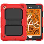 Shockproof PC + Silica Gel Protective Case for iPad Mini 2019 / Mini 4, with Holder & Shoulder Strap(Red)