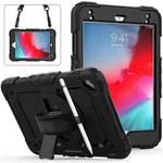 Shockproof Colorful Silica Gel + PC Protective Case for iPad Mini 2019 / Mini 4, with Holder & Shoulder Strap & Hand Strap & Pen Slot(Black)