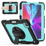 For iPad Pro 11 inch (2018) / Pro 11 inch (2020) Shockproof Black Silica Gel + Colorful PC Protective Tablet Case with Holder & Shoulder Strap & Hand Strap & Pen Slot(Baby Blue)