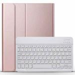 A11 Bluetooth 3.0 Ultra-thin ABS Detachable Bluetooth Keyboard Leather Tablet Case with Holder for iPad Pro 11 inch 2021 (Rose Gold)