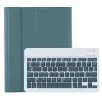 C-11B Detachable Candy Color Bluetooth Keyboard Leather Tablet Case with Pen Slot & Holder for iPad Pro 11 inch 2021 (Dark Green)
