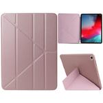 Millet Texture PU+ Silica Gel Full Coverage Leather Case for iPad Air (2019) / iPad Pro 10.5 inch, with Multi-folding Holder(Rose Gold)
