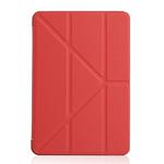 Millet Texture PU+ Silica Gel Full Coverage Leather Case for iPad Mini 4/5, with Multi-folding Holder (Red)
