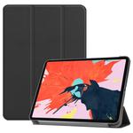 Custer Texture Horizontal Flip PU Leather Case for iPad Pro 12.9 inch (2018), with Three-folding Holder & Sleep / Wake-up Function(Black)