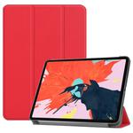 Custer Texture Horizontal Flip PU Leather Case for iPad Pro 12.9 inch (2018), with Three-folding Holder & Sleep / Wake-up Function(Red)