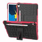 Tire Texture TPU+PC Shockproof Case for iPad Pro 11 inch (2018), with Holder & Pen Slot (Pink)