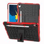 Tire Texture TPU+PC Shockproof Case for iPad Pro 11 inch (2018), with Holder & Pen Slot (Red)