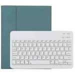 TG11B Detachable Bluetooth White Keyboard + Microfiber Leather Tablet Case for iPad Pro 11 inch (2020), with Pen Slot & Holder (Dark Green)