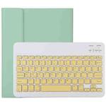 TG11B Detachable Bluetooth Yellow Keyboard + Microfiber Leather Tablet Case for iPad Pro 11 inch (2020), with Pen Slot & Holder (Green)
