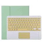 TG11BC Detachable Bluetooth Yellow Keyboard Microfiber Leather Tablet Case for iPad Pro 11 inch (2020), with Touchpad & Pen Slot & Holder (Green)