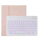 TG11BS Detachable Bluetooth White Keyboard Microfiber Leather Tablet Case for iPad Pro 11 inch (2020), with Backlight & Pen Slot & Holder (Pink)